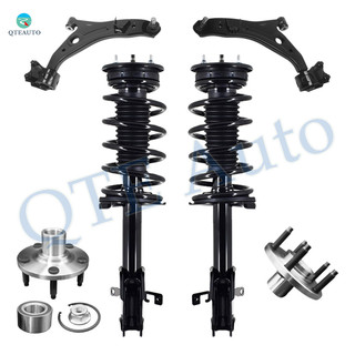 Set of 6 Front Lower Control Arm Ball Joint-Wheel Hub Bearing Assembly-Quick Complete Strut-Coil Spring Assembly For 2009 2010 Ford Edge