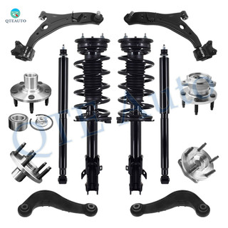 Set of 12 Front Lower Control Arm Ball Joint-Wheel Hub Bearing Assembly-Quick Complete Strut-Coil Spring Assembly-Rear Upper Control Arm-Wheel Hub Bearing Assembly-Shock Absorber For 2007 2008 Ford Edge