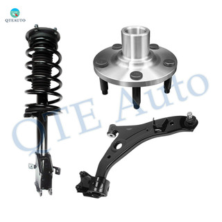 Set of 3 Front Right Lower Control Arm Ball Joint-Wheel Hub Bearing Assembly-Quick Complete Strut-Coil Spring Assembly For 2007 2008 Lincoln MKX