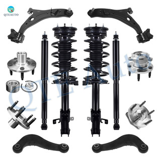 Set of 12 Front Lower Control Arm Ball Joint-Wheel Hub Bearing Assembly-Quick Complete Strut-Coil Spring Assembly-Rear Upper Control Arm-Wheel Hub Bearing Assembly-Shock Absorber For 2009 2010 Ford Edge