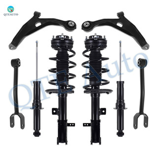 Set of 8 Front Lower Control Arm-Quick Complete Strut-Coil Spring Assembly-Rear Upper Control Arm-Suspension Strut Assembly For 2011-2014 Chrysler 200 Sedan