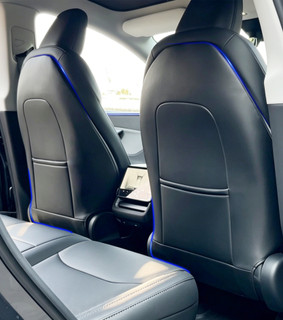 Seat Back Kick Protector for 2017-2025 Tesla Model X, Black 2PCS