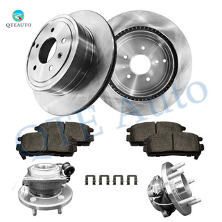 Set of 8 Rear 303mm Brake Disc Rotors-Ceramic Brake Pad Kit-Wheel Hub Bearing Assembly For 2007-2009 Chevrolet Equinox