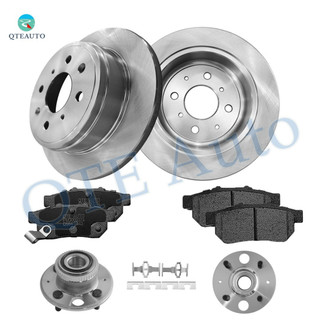 Set of 8 Rear 238mm Brake Disc Rotors-D564 7443 Ceramic Brake Pad Kit-Wheel Hub Bearing Assembly For 1992-2001 Acura Integra