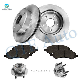 Set of 8 Front 312mm Brake Disc Rotors-Ceramic Brake Pad Kit-Wheel Hub Bearing Assembly For 2005-2010 Dodge Dakota 2-Wheel ABS