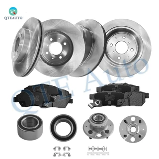 Set of 16 Front 261.5mm Brake Disc Rotors-Ceramic Brake Pad Kit-Wheel Bearing-Rear 238mm Brake Disc Rotors-Ceramic Brake Pad Kit-Wheel Hub Bearing Assembly For 1995 Honda Civic