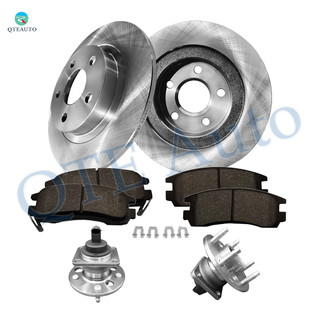 Set of 8 Rear 297.7mm Brake Disc Rotors-Wheel Bearing-Ceramic Brake Pad Kit For 2004 2005 Pontiac Bonneville