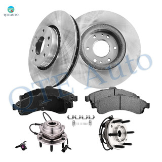 Set of 8 Front 325mm Brake Disc Rotors-Wheel Bearing-Ceramic Brake Pad Kit For 2005 Saab 9-7X
