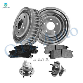 Set 8 Rear 276.1mm Brake Drum-Wheel Hub Bearing Assembly-Ceramic Brake Pad Kit For 2002-2005 Chevrolet Venture