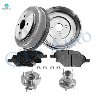 Set of 8 Rear 271mm Brake Drum-Wheel Hub Bearing Assembly-Ceramic Brake Pad Kit For 2007 2008 Pontiac G5 4-Wheel ABS