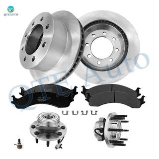 Set of 8 Front 326.5mm Brake Disc Rotors-Wheel Bearing-Ceramic Brake Pad Kit For 2000-2002 Dodge RAM 2500