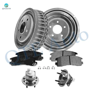 Set 8 Rear 276.1mm Brake Drum-Wheel Hub Bearing Assembly-Ceramic Brake Pad Kit For 2002-2004 Oldsmobile Silhouette