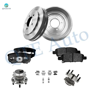 Set of 8 Rear 268mm Brake Drum-Ceramic Brake Pad Kit-Wheel Hub Bearing Assembly For 2008-2017 Jeep Patriot