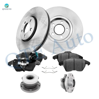 Set of 8 Front 288mm Brake Disc Rotors-Wheel Bearing-Ceramic Brake Pad Kit For 2005 Volkswagen Jetta