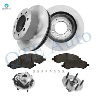 Set of 8 Front 353mm Brake Disc Rotors-Wheel Bearing-Ceramic Brake Pad Kit For 2006-2008 Dodge RAM 1500