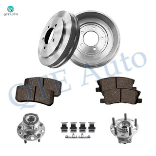 Set of 8 Rear 268mm Brake Drum-Ceramic Brake Pad Kit-Wheel Hub Bearing Assembly For 2009 2010 Jeep Compass 4WD