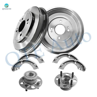Set of 8 Rear 246mm Brake Drum-Wheel Hub Bearing Assembly-Drum Brake Shoe For 2001-2005 Honda Civic 4-Wheel ABS
