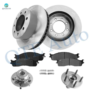 Set of 8 Front 353mm Brake Disc Rotors-Wheel Hub Bearing Assembly-Ceramic Brake Pad Kit For 2006-2008 Dodge RAM 1500 Extended Crew Cab Pickup
