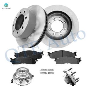 Set of 8 Front 353mm Brake Disc Rotors-Wheel Bearing-Ceramic Brake Pad Kit For 2006-2008 Dodge RAM 1500 8 Stud Wheel