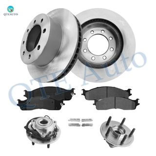Set of 8 Front 353mm Brake Disc Rotors-Wheel Bearing-Ceramic Brake Pad Kit For 2006-2008 Dodge RAM 1500 5 Stud Wheel