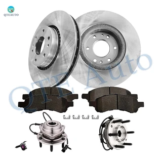 Set of 8 Front 325mm Brake Disc Rotors-Wheel Bearing-Ceramic Brake Pad Kit For 2006 GMC Envoy XL