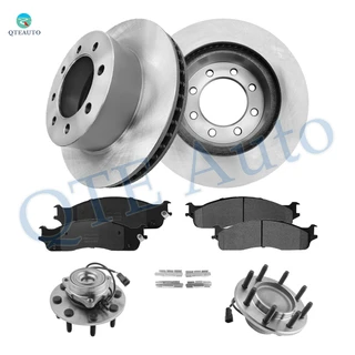 Set of 8 Front 353mm Brake Disc Rotors-Wheel Bearing-Ceramic Brake Pad Kit For 2006-2008 Dodge RAM 1500 Mega Cab