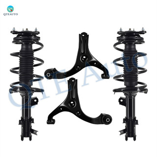 Set of 4 Front Lower Control Arm-Quick Complete Strut-Coil Spring Assembly For 2006-2011 Hyundai Accent