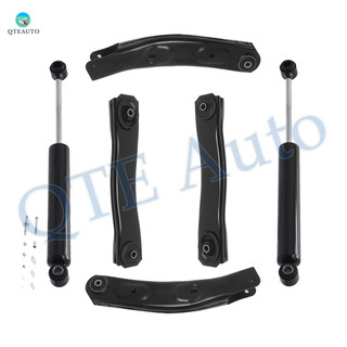 Set of 6 Front Upper and Lower Control Arm-Steering Damper For 1999-2004 Jeep Grand Cherokee