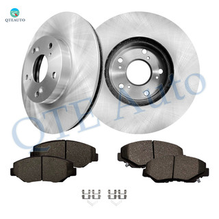 Set of 6 Front 282mm Brake Disc Rotors-Ceramic Brake Pad Kit For 2013 2014 Honda FIT
