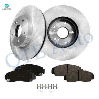 Set of 6 Front 282mm Brake Disc Rotors-Ceramic Brake Pad Kit For 2003-2007 Honda Accord
