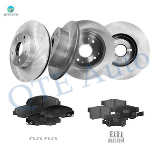 Set of 12 Front 282mm Brake Disc Rotors-Ceramic Brake Pad Kit-Rear 260mm Brake Disc Rotors-Ceramic Brake Pad Kit For 1998-2002 Honda Accord 4-door