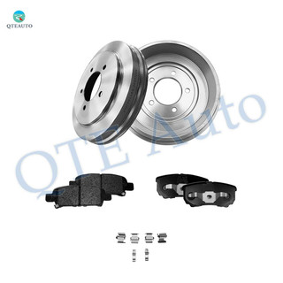 Set of 6 Rear 268mm Brake Drum-D1037 7940 Ceramic Brake Pad Kit For 2008 2009 Chrysler Sebring