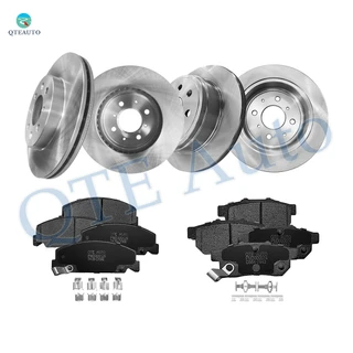 Set of 12 Front 261.5mm-Rear 238mm Brake Disc Rotors-Ceramic Brake Pad Kit For 1995 Honda Civic Si