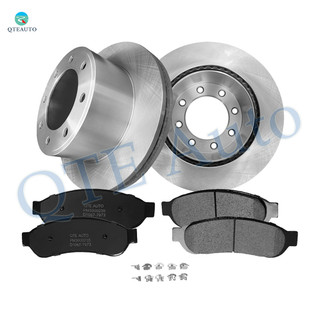 Set of 6 Rear 340mm Brake Disc Rotors-Ceramic Brake Pad Kit For 2005-2012 Ford F-350 Super Duty