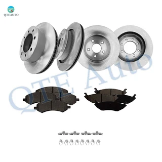 Set of 12 Front 353mm Brake Disc Rotors-Ceramic Brake Pad Kit-Rear 352mm Brake Disc Rotors-Ceramic Brake Pad Kit For 2006-2008 Dodge RAM 1500