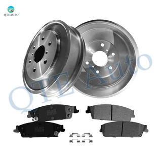 Set of 6 Rear 335.2mm Brake Drum-Ceramic Brake Pad Kit For 2007 2008 Chevrolet Silverado 1500