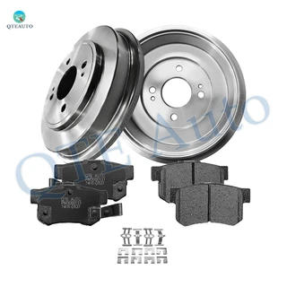 Set of 6 Rear 246mm Brake Drum-Ceramic Brake Pad Kit For 2002 2003 2005 Honda Civic