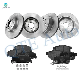 Set of 12 Front 239mm-Rear 238mm Brake Disc Rotors-Ceramic Brake Pad Kit For 1992 1995 Honda Civic Si