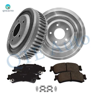 Set of 6 Rear 305mm Brake Drum-D792 7662 Ceramic Brake Pad Kit For 2000 GMC Yukon