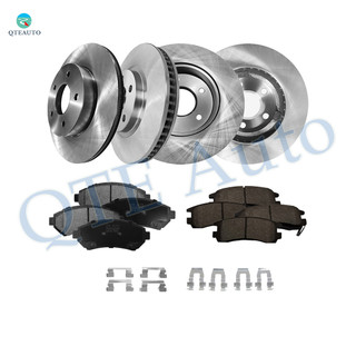 Set of 12 Front 303mm Brake Disc Rotors-Ceramic Brake Pad Kit-Rear 280.8mm Brake Disc Rotors-Ceramic Brake Pad Kit For 2000-2004 Buick Park Avenue
