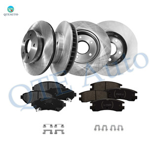 Set of 12 Front 278mm Brake Disc Rotors-Ceramic Brake Pad Kit-Rear 280.8mm Brake Disc Rotors-Ceramic Brake Pad Kit For 2000-2005 Buick LeSabre