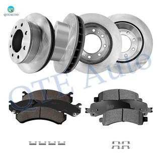 Set of 12 Front 325.2mm-Rear 330mm Brake Disc Rotors-Ceramic Brake Pad Kit For 2005-2009 2011-2017 Chevrolet Express 2500