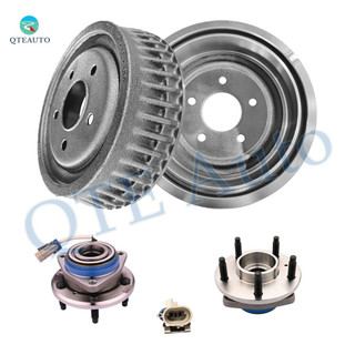 Set of 4 Rear 276.1mm Brake Drum-Wheel Hub Bearing Assembly For 2001 Pontiac Montana