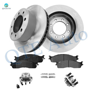 Set of 8 Front 353mm Brake Disc Rotors-Wheel Bearing-Ceramic Brake Pad Kit For 2003-2005 Dodge RAM 2500