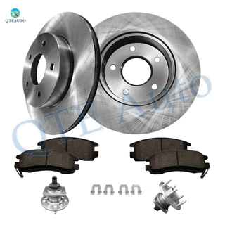 Set of 8 Rear 280.8mm Brake Disc Rotors-Wheel Hub Bearing Assembly-Ceramic Brake Pad Kit For 2000-2005 Buick Lesabre