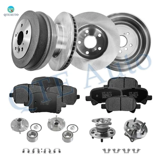 Set of 16 Front 275mm Brake Disc Rotors-Wheel Bearing-Ceramic Brake Pad Kit-Rear 271.5mm Brake Drum-Wheel Hub Bearing Assembly-Ceramic Brake Pad Kit For 2001 Toyota Solara