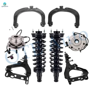Set of 8 Front Upper Control Arm-Lower Control Arm Ball Joint-Wheel Hub Bearing Assembly-Quick Complete Strut-Coil Spring Assembly For 2004 Oldsmobile Bravada