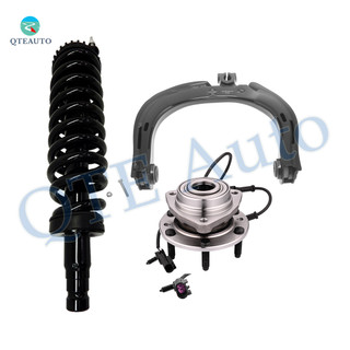 Set of 3 Front Left Upper Control Arm-Wheel Hub Bearing Assembly-Quick Complete Strut-Coil Spring Assembly For 2005-2008 Saab 9-7X
