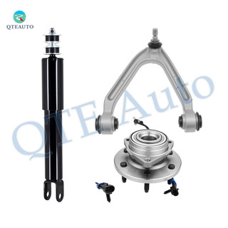 Set of 3 Front Right Upper Control Arm Ball Joint-Wheel Hub Bearing Assembly-Shock Absorber For 2006-2008 Hummer H3
