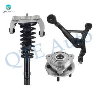 Set of 3 Front Right Lower Control Arm Ball Joint-Wheel Hub Bearing Assembly-Quick Complete Strut-Coil Spring Assembly For 1999 2000 Chrysler Cirrus